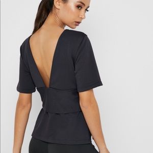 NIKE BLACK TOP DEEP V BACK W/SELF TIES IN BACK OR FRONT HEM SIDE SLITS SIZE S